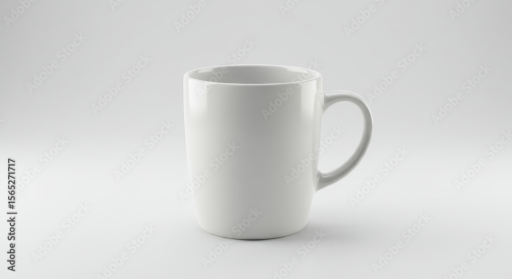 Obraz premium Plain ceramic mug isolated on soft gray background