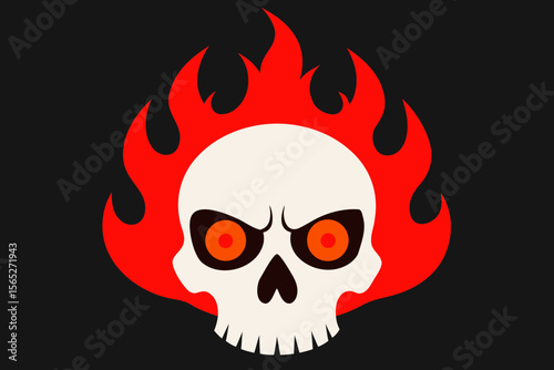 skull on black background