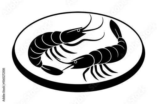 vector illustration of a shrimp