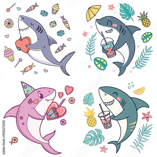 High-Quality sharks Illustrations in Various Styles – SVG Bundle