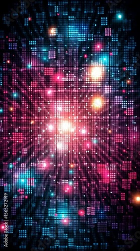 Wallpaper Mural Vertical digital explosion light animation with grid effect, digital explosion light animation with glowing particles, digital explosion light animation in sci-fi style Torontodigital.ca