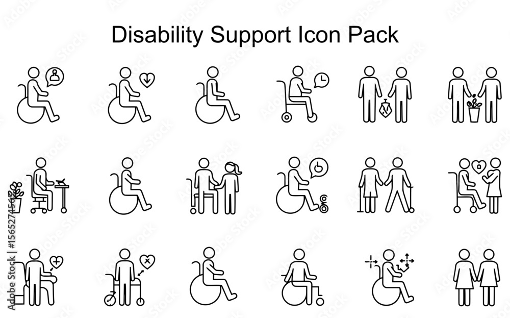 Fototapeta premium Disability Support Icon Pack