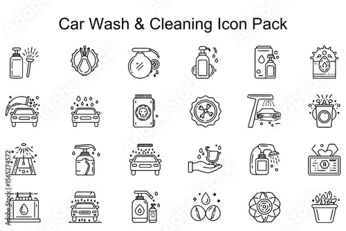 Car Wash & Cleaning Icon Pack