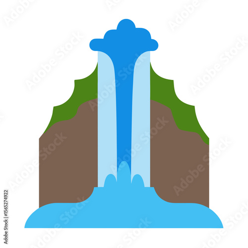 waterfall vector on white background 