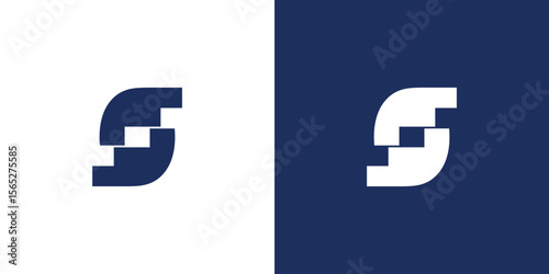 Unique and modern S ladder logo design