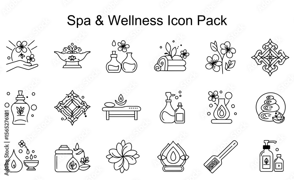 Fototapeta premium Spa & Wellness Icon Pack