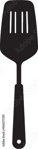 Spatula Silhouette Vector Illustration on Transparent Background