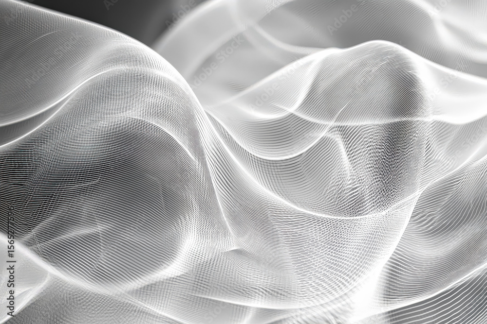 Naklejka premium White wave with a black outline