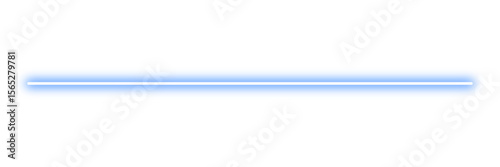 Blue neon glowing long line vector
