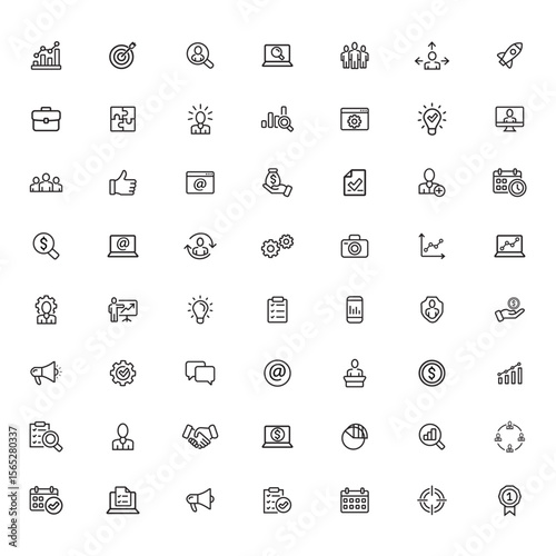 Business solutions icons for web and mobile app