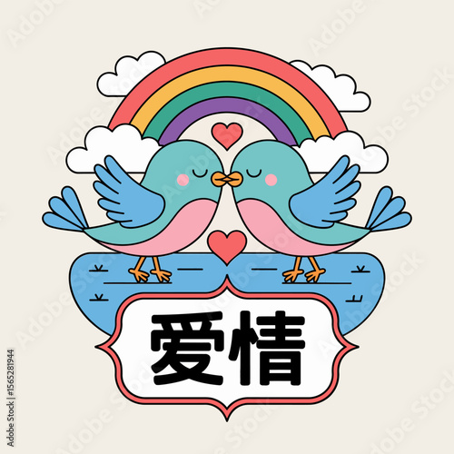 Pink outlined banner with Chinese text for modern invitation or announcement card artwork  