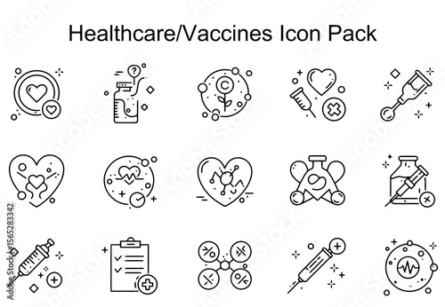 Healthcare/Vaccines Icon Set