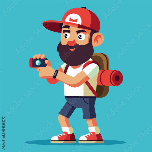 cartoon illustration of a man with a skateboard