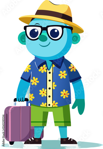 vector illustration of a cartoon tourist
