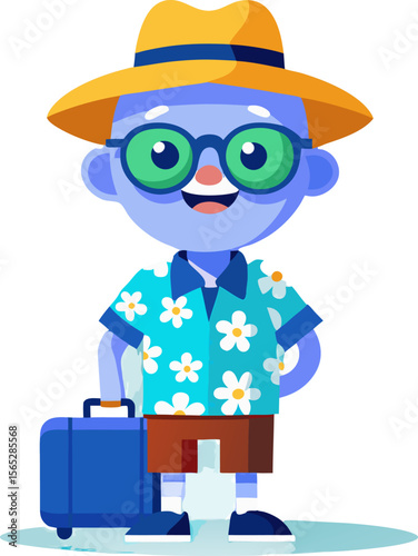 funny cartoon tourist