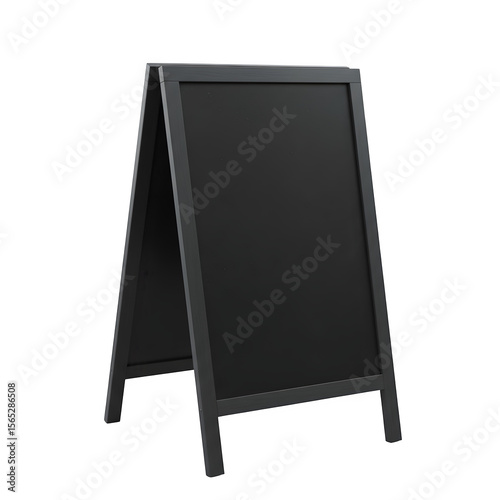 Blank A-Board Chalk Advertising Sign – Copy Space Graphic Resource for Restaurant or Street Promotion, Isolated on White or Transparent Background