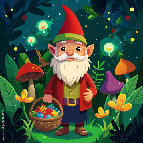 Happy Santa Claus cartoon with Christmas tree and gifts, celebrating the winter holiday season