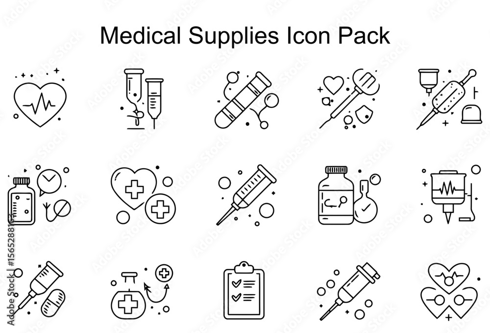 Fototapeta premium Medical Supplies Icon Pack