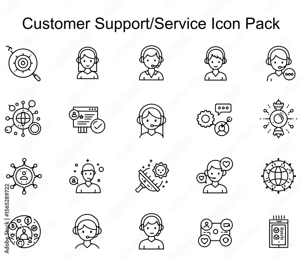 Fototapeta premium Customer Support/Service Icons