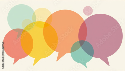 A set of colorful empty dialogue bubbles