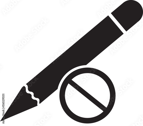 Pencil Ban No Drawing Allowed Icon