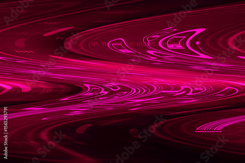 Wallpaper Mural 2d illustration Abstract futuristic electronic circuit technology background Torontodigital.ca