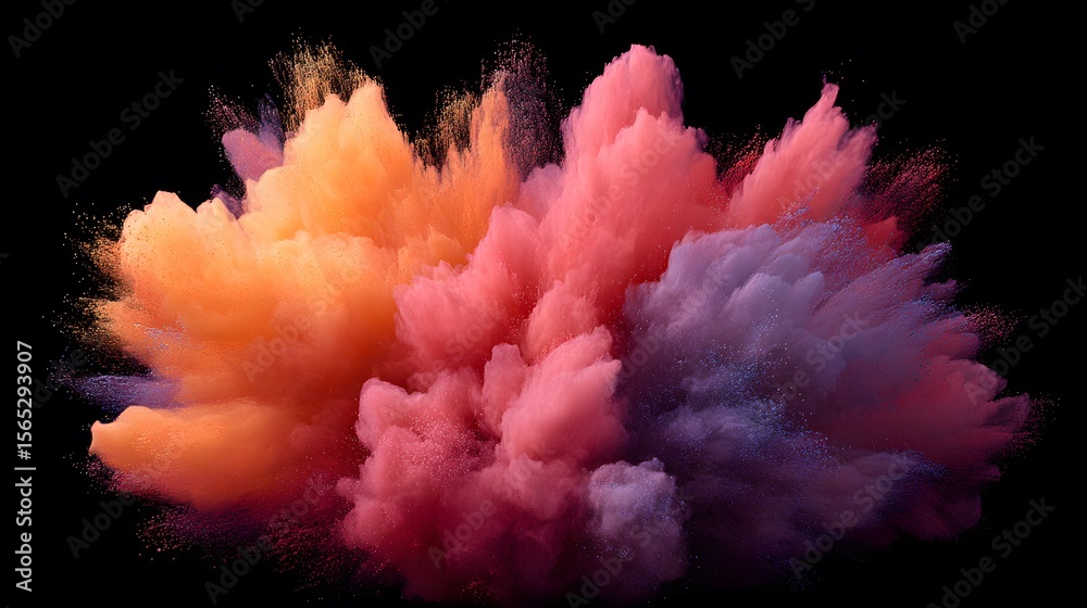 Fototapeta premium Abstract Colorful Dust Bomb in Deep Space Background