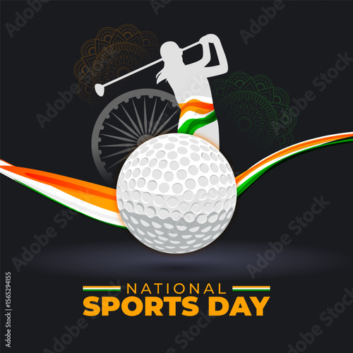 Vector illustration of India National Sports Day social media template