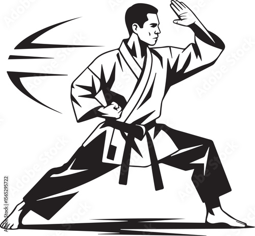 Martial Arts Master isolated transparent vector