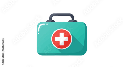 First Aid Kit Icon - Flat Medical Vector