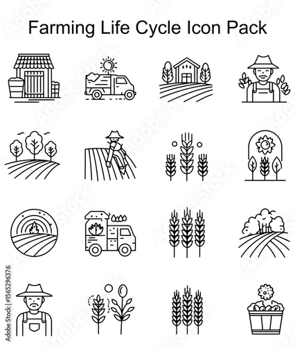 Farming Life Cycle Icon Pack