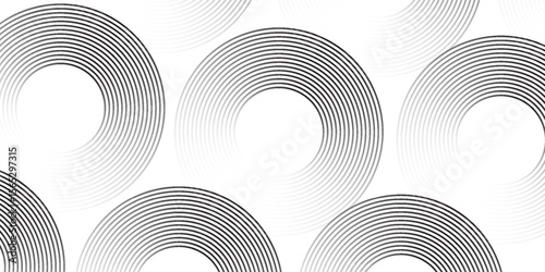 Abstract blue glowing geometric lines on dark blue background. Modern shiny blue circle lines pattern. Futuristic technology concept. Suit for cover, poster, banner, brochure, header, website. eps 10