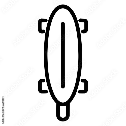 Longboard with simple design. Summer sport