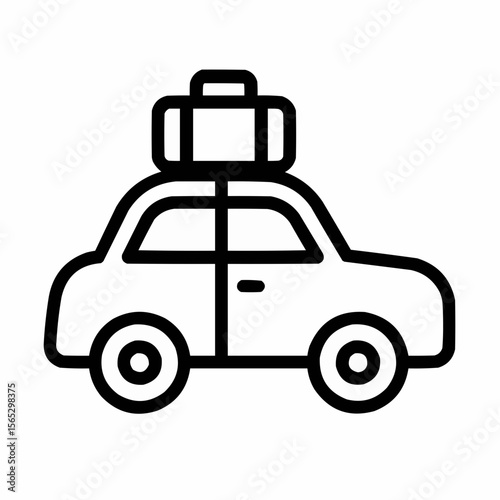 Car with luggage rack. Summer adventure