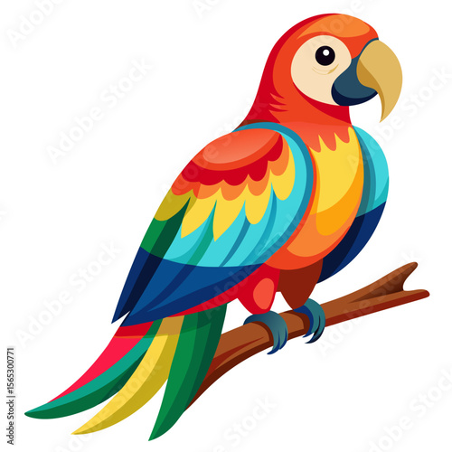 parrot on white background