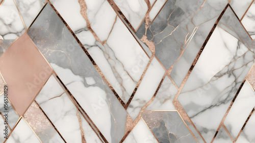 Marble with Rose Gold and Copper Metallic Flecks