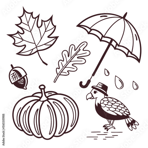 set of autumn icons