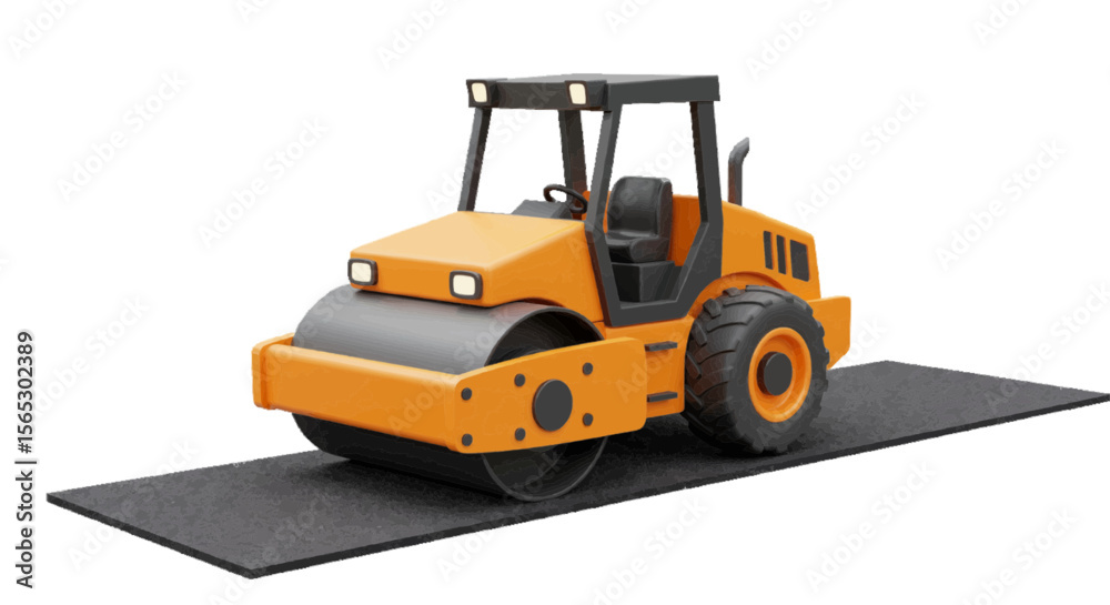 Naklejka premium yellow bulldozer isolated on white