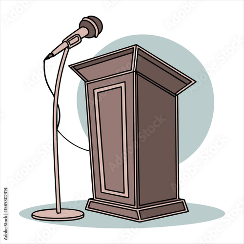 microphone on a podium , ai generator