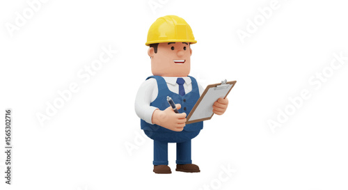construction worker with clipboard