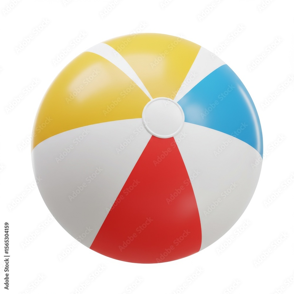 Fototapeta premium Colorful Beach Ball on White Background