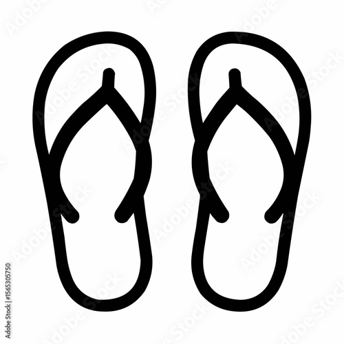 Pair of sandals with toe divider. Casual summer footwear