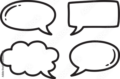Hand-Drawn Speech Bubbles A Collection of Blank Dialogue Boxes for Design