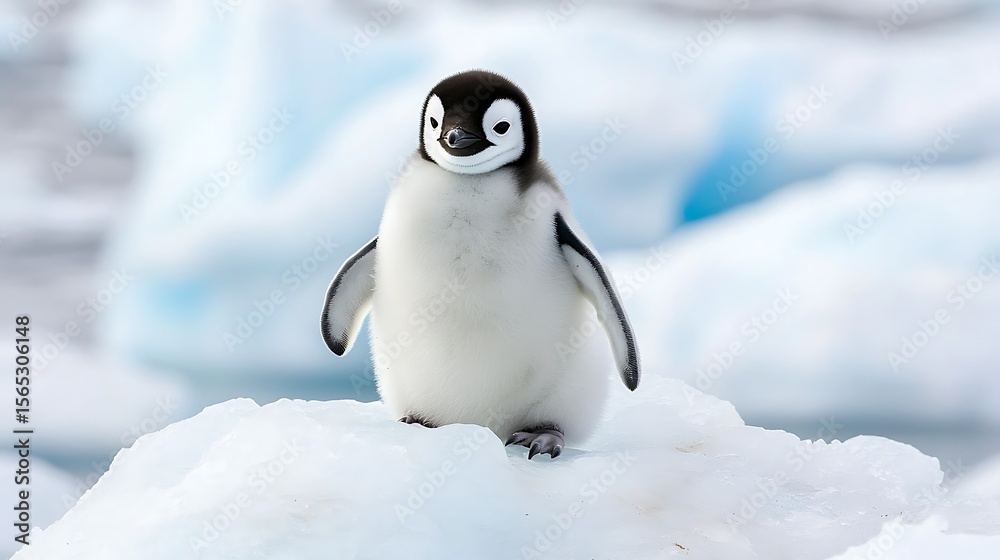 Obraz premium Small penguin on ice image