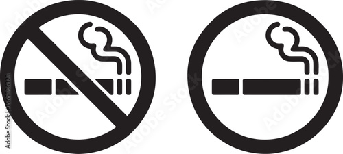 Smoking & No Smoking Signs High-Resolution Vector Graphics