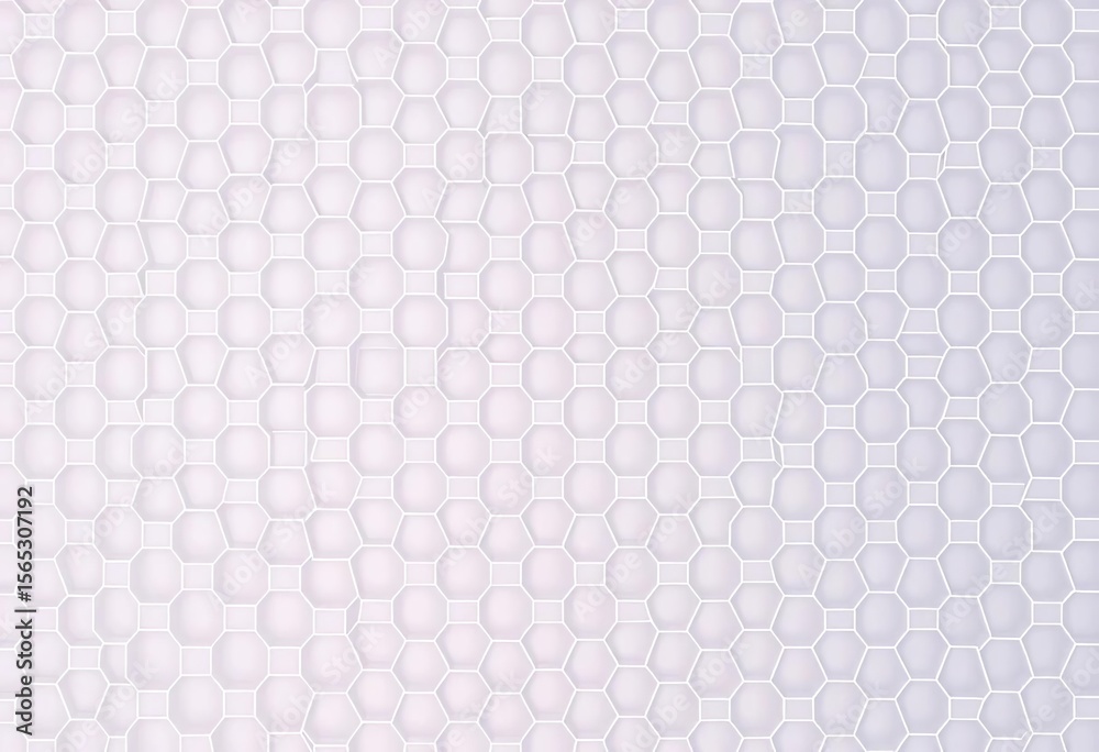 Fototapeta premium Abstract white hexagon pattern, soft background, geometric technology design , science, form