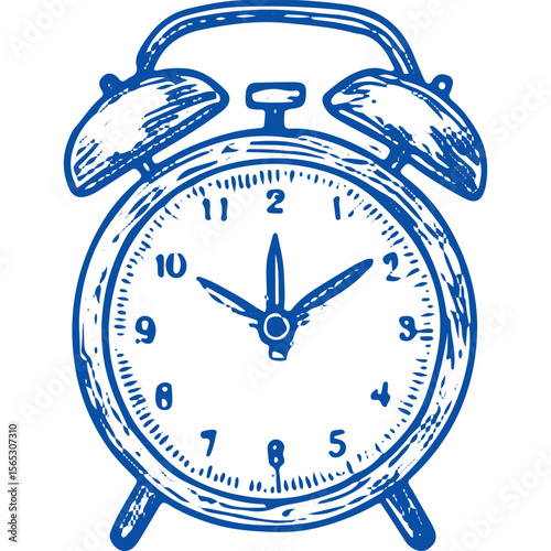 Classic clock icon, ideal for time management and detox stock graphics