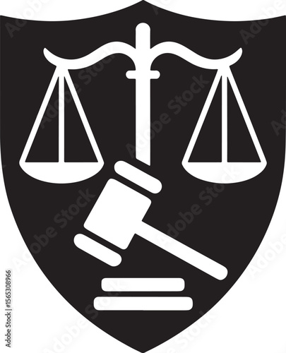 Shield Silhouette with Book Design Element