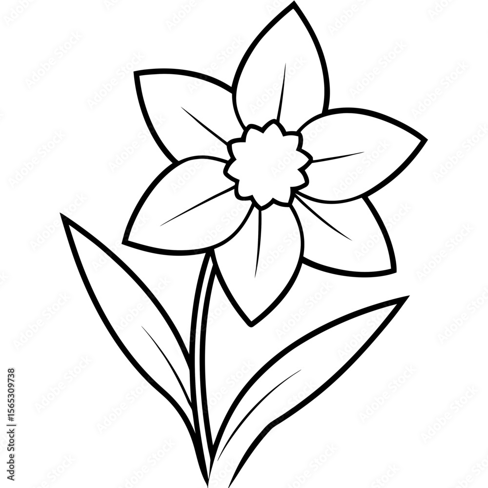 Obraz premium Daffodil Icon Romantic Love Symbols, Hearts, Cupid, Gifts & Celebration Graphics