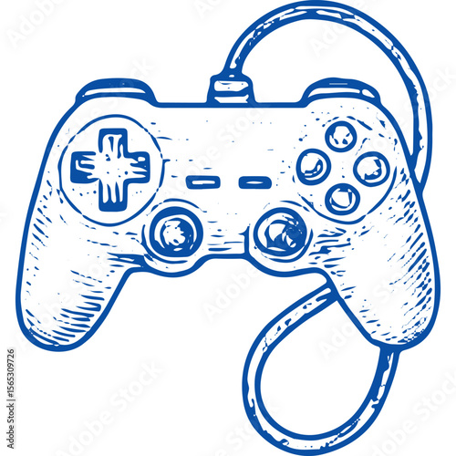 Vibrant game controller icon, perfect for gaming detox stock graphics